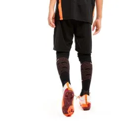 Pantalón Corto De Fútbol Niños Kipsta CLR Negro Y Naranja
