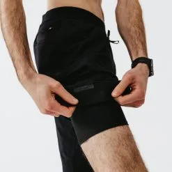 Pantalón Corto Running 2 En 1 Bóxer Integrado Hombre Kalenji Dry + Negro -Running comercio pantalon corto running 2 en 1 boxer integrado hombre kalenji dry negro 3