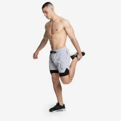 PICSIL Shorts Con Malla Compresión 2 En 1 Hombre Premium 0.1 - L - Gris -Running comercio shorts con malla compresion 2 en 1 hombre premium 01 l gris 1