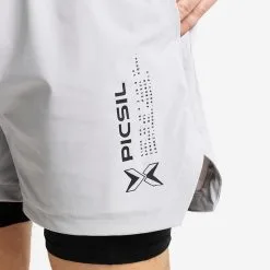 PICSIL Shorts Con Malla Compresión 2 En 1 Hombre Premium 0.1 - L - Gris -Running comercio shorts con malla compresion 2 en 1 hombre premium 01 l gris 3