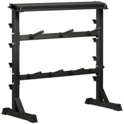 Soporte Para Barras Mancuernas Y Pesas HOMCOM 100x55x102 Cm Negro