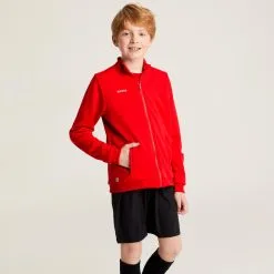 Sudadera De Fútbol Con Cremallera Niños Kipsta Essential Marino Y Azul -Running comercio sudadera de futbol con cremallera nios kipsta essential roja