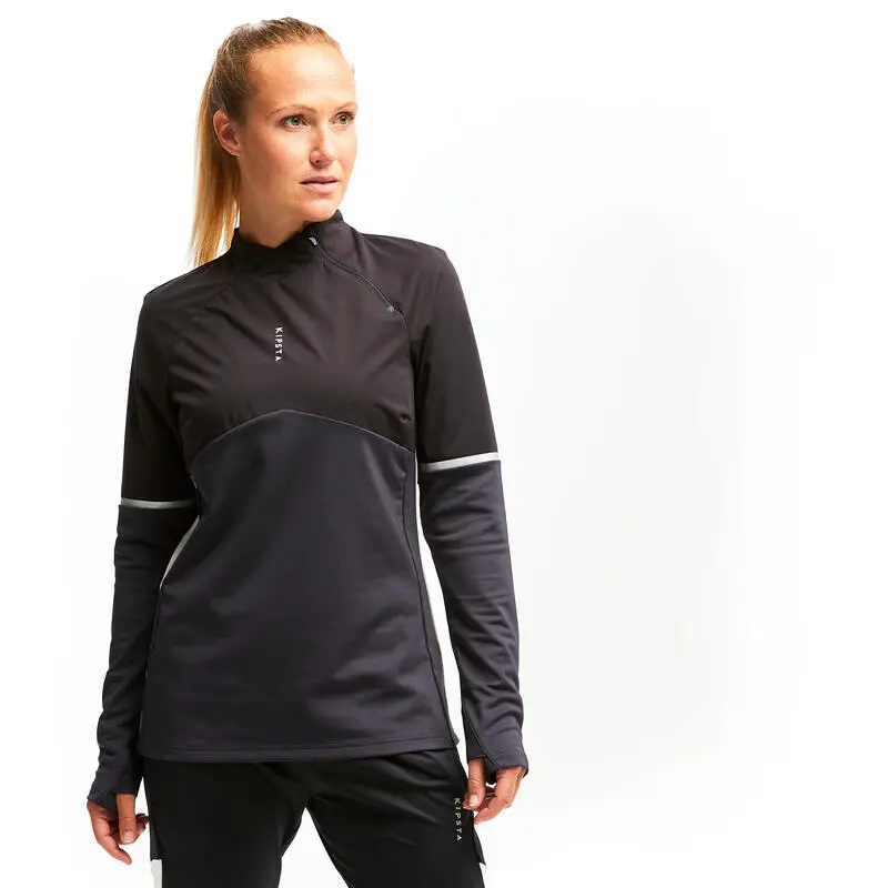 Sudadera Fútbol Kipsta T500 Mujer Negro 4 Sudadera Fútbol Kipsta T500 Mujer Negro - Imagen 2