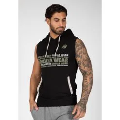 Sudadera Sin Mangas Con Capucha Poliéster Hombre GORILLA WEAR Melbourne Negro