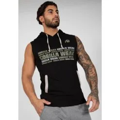 Sudadera Sin Mangas Con Capucha Poliéster Hombre GORILLA WEAR Melbourne Negro -Running comercio sudadera sin mangas con capucha poliester hombre gorilla wear melbourne negro 3