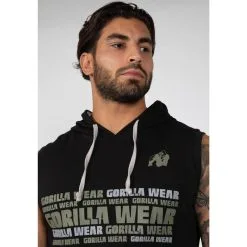 Sudadera Sin Mangas Con Capucha Poliéster Hombre GORILLA WEAR Melbourne Negro -Running comercio sudadera sin mangas con capucha poliester hombre gorilla wear melbourne negro 4
