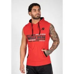 Sudadera Sin Mangas Con Capucha Poliéster Hombre GORILLA WEAR Melbourne Rojo
