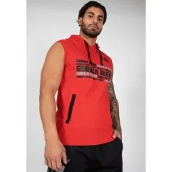 Sudadera Sin Mangas Con Capucha Poliéster Hombre GORILLA WEAR Melbourne Rojo -Running comercio sudadera sin mangas con capucha poliester hombre gorilla wear melbourne rojo 3